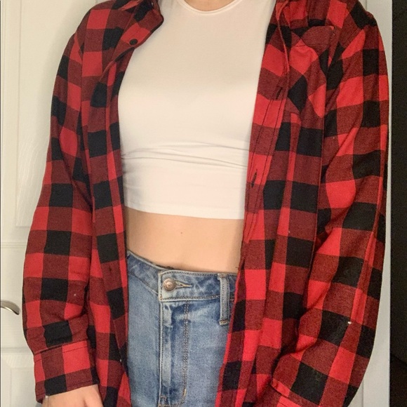 Red and Black DC Plaid Flannel - Picture 2 of 5